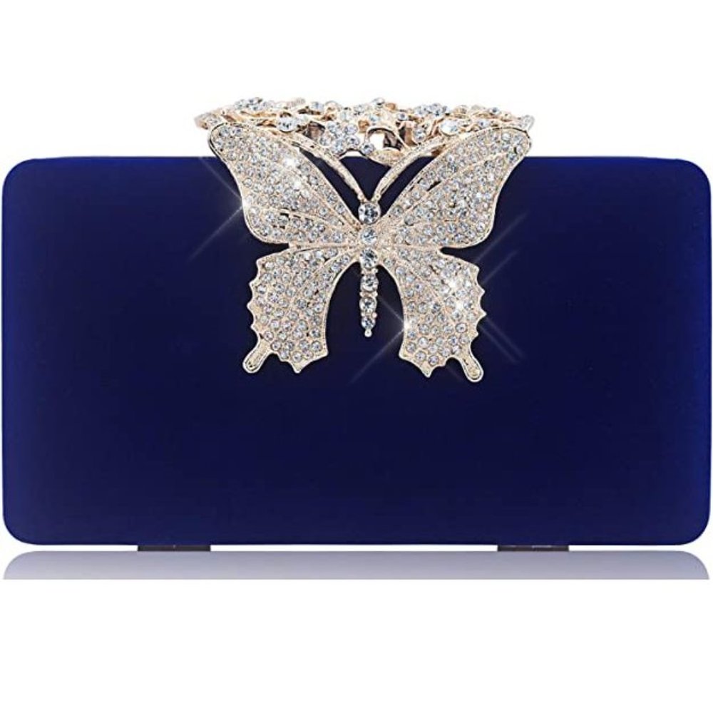 NEW Sparkling Bling Swarovski Crystal Rhinestone Clutch Butterfly Purse … - Picture 4 of 14